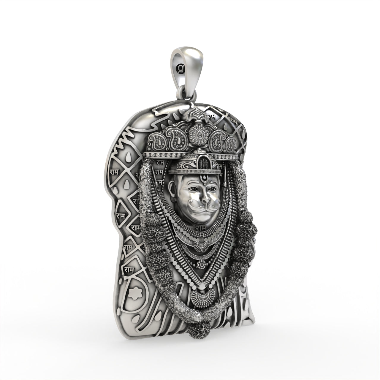 925 Sterling Silver Bhurakhiya Hanuman Pendant