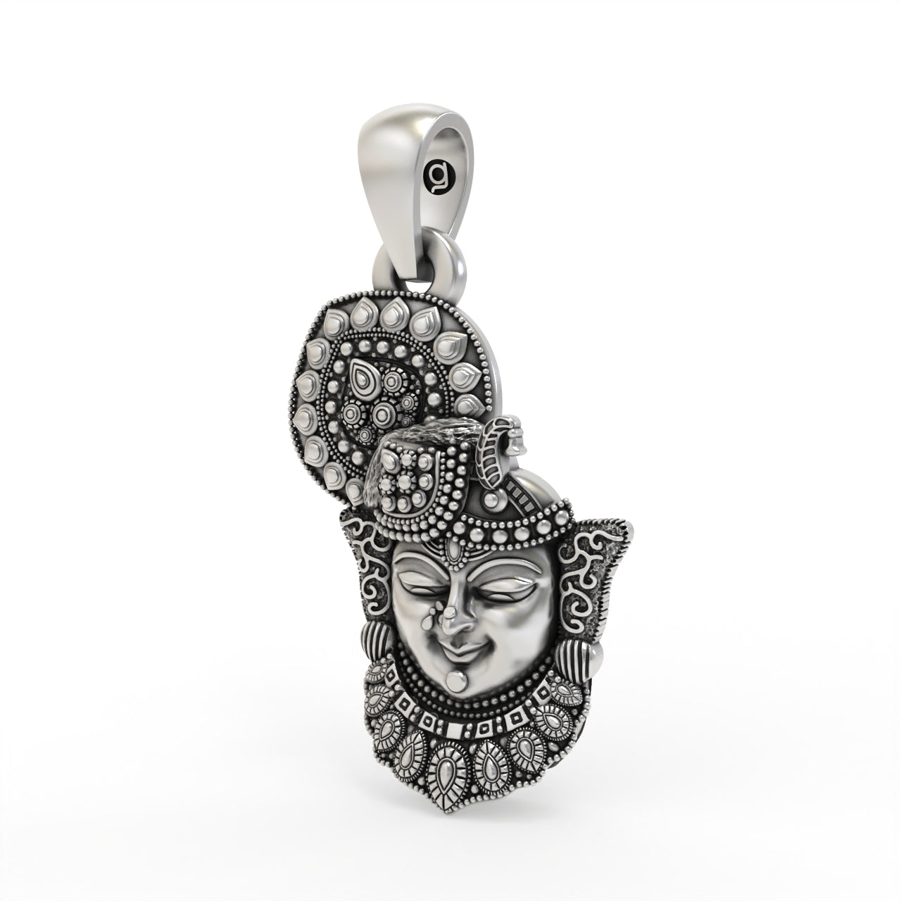 Silver Shrinathji Face Pendant