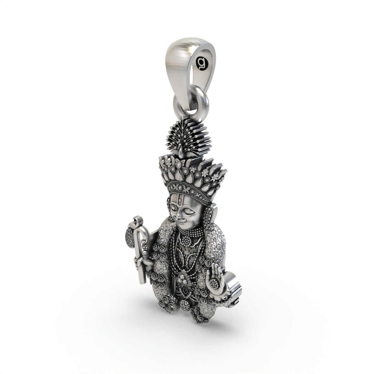 Silver Hari krishna Maharaj Pendant