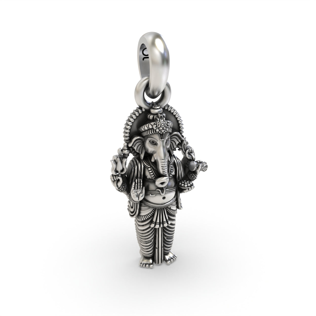 Silver Standing Ganesh Pendant