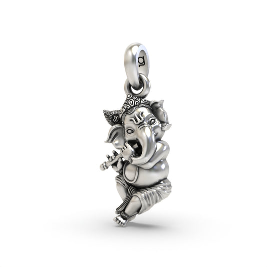 Silver Krishna Style Ganesh Pendant