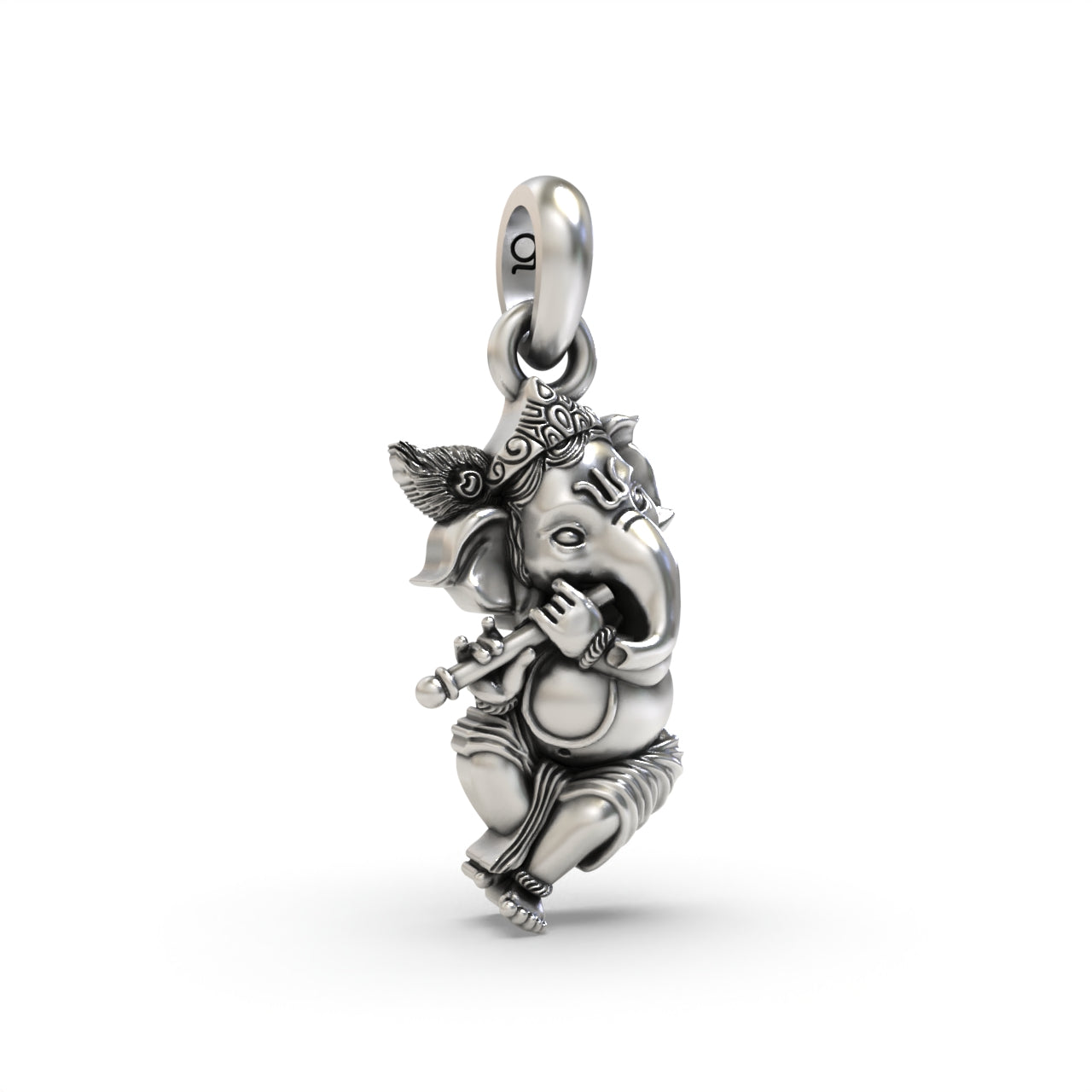 Silver Krishna Style Ganesh Pendant