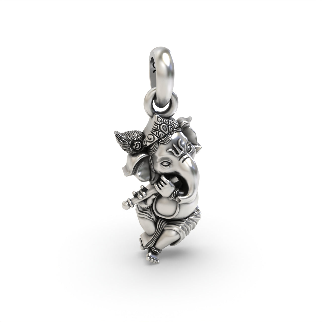 Silver Krishna Style Ganesh Pendant