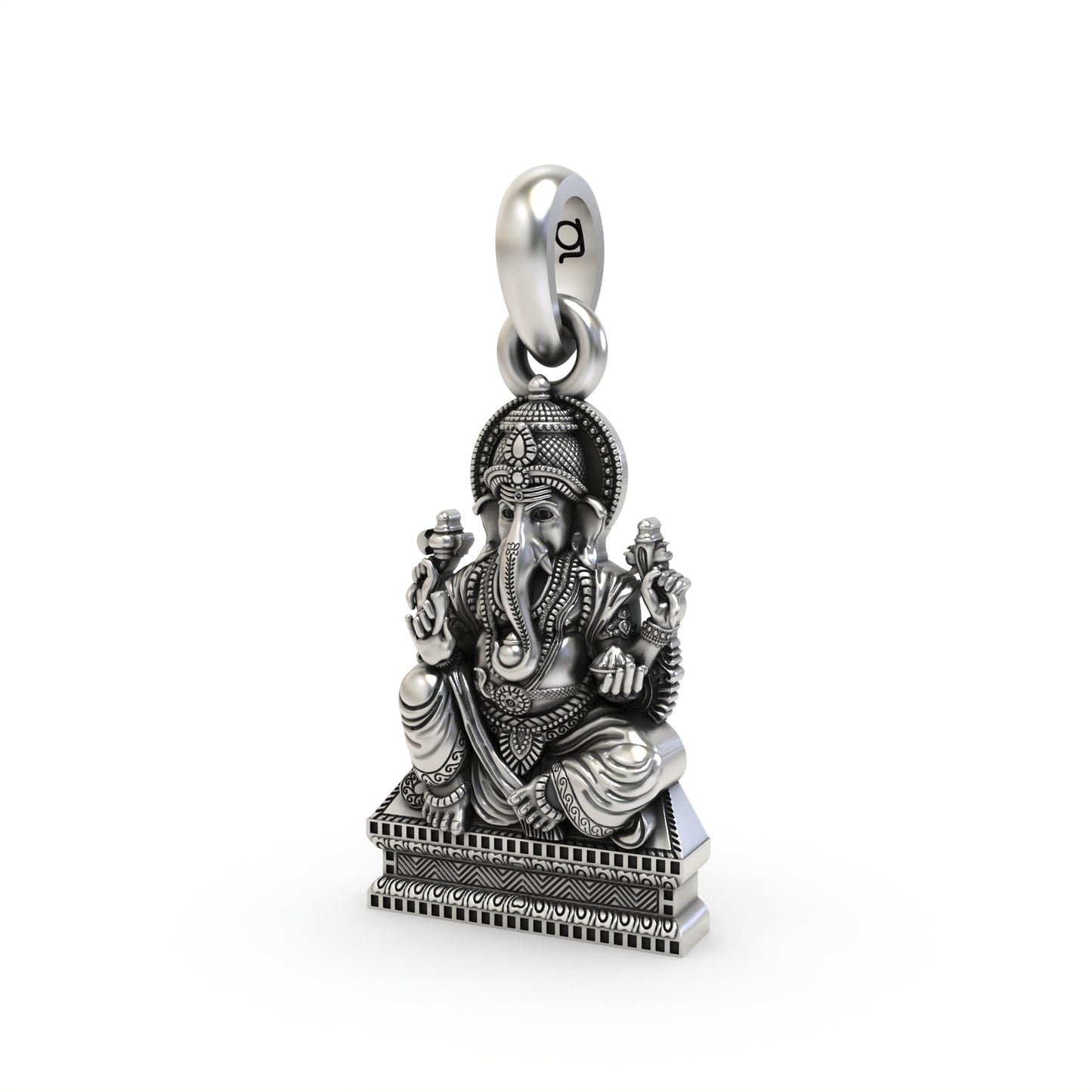 Silver Chaturbhuj Ganpati Pendant