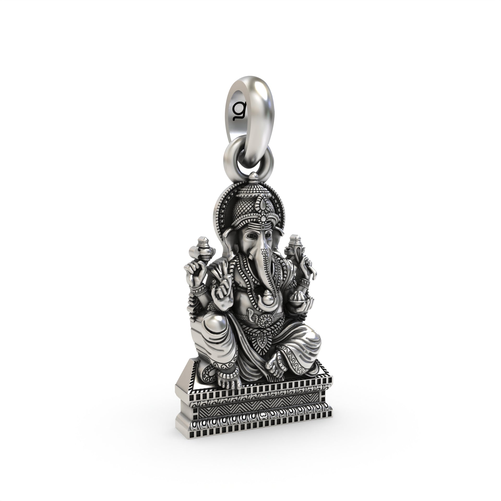 Silver Chaturbhuj Ganpati Pendant