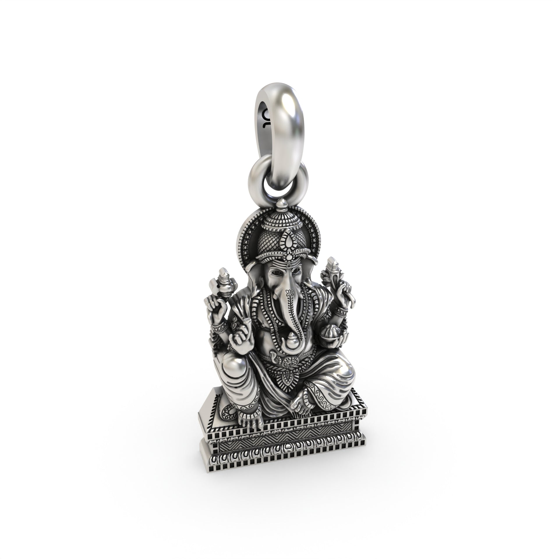 Silver Chaturbhuj Ganpati Pendant