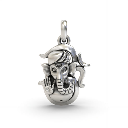 Silver Om and ganpati Pendant