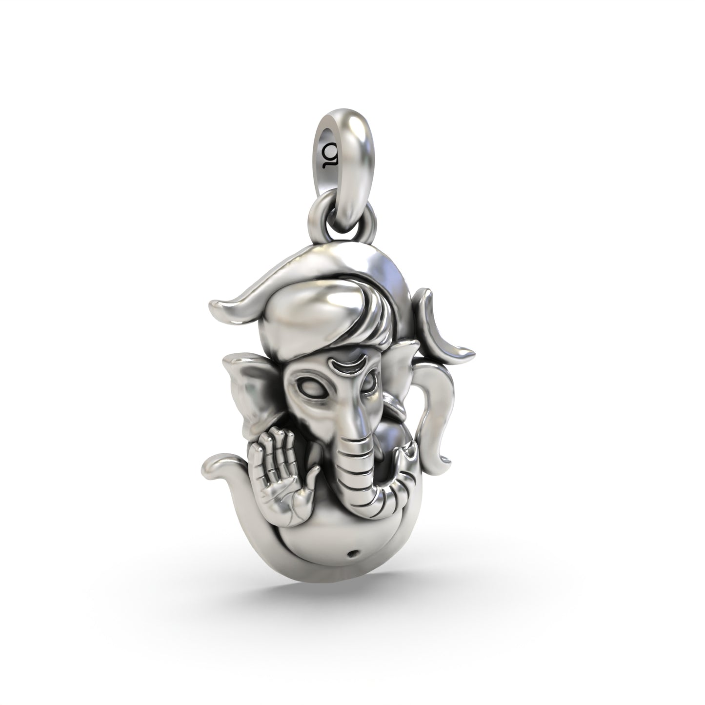 Silver Om and ganpati Pendant