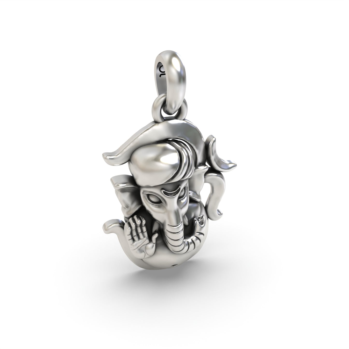 Silver Om and ganpati Pendant