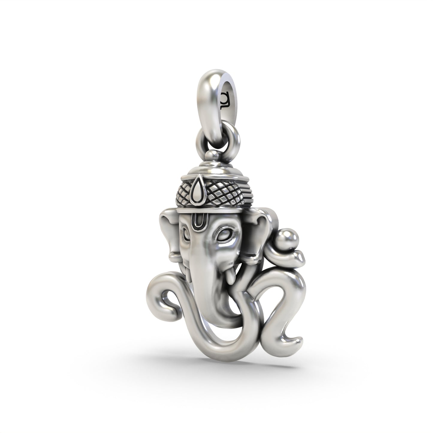 Silver OM with Ganesh face Pendant