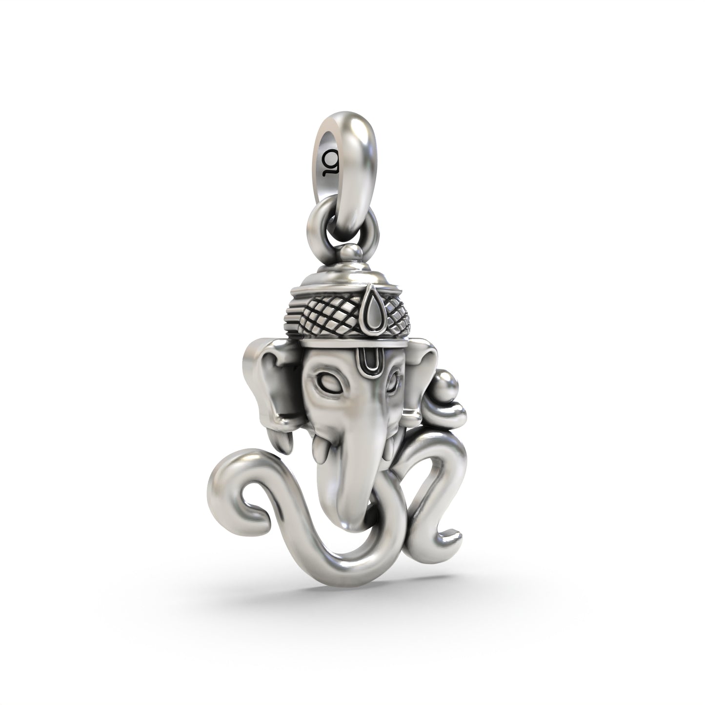 Silver OM with Ganesh face Pendant