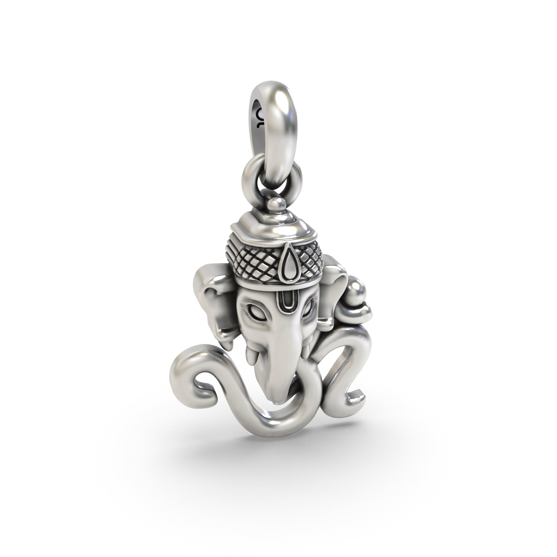 Silver OM with Ganesh face Pendant