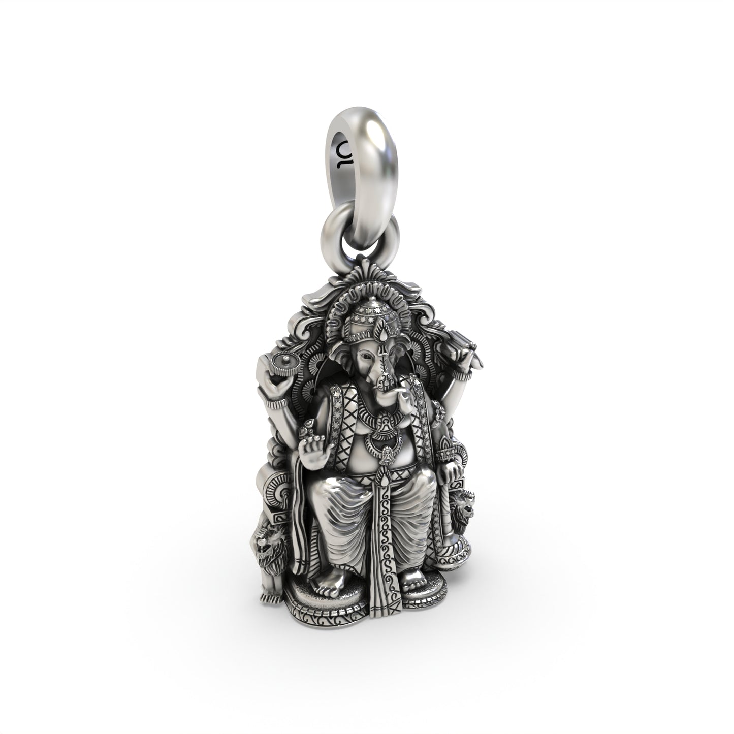 Silver Lal Bagh Ka Raja Ganesh Pendant