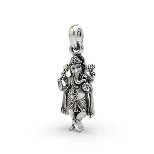 Silver Chaturbhuj Standing Ganesha Pendant