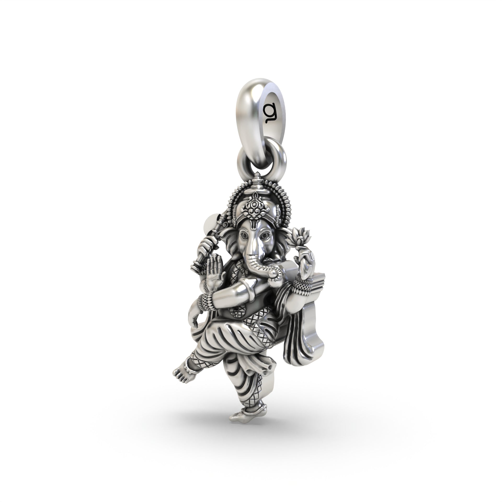 Silver Dancing Ganesha Pendant