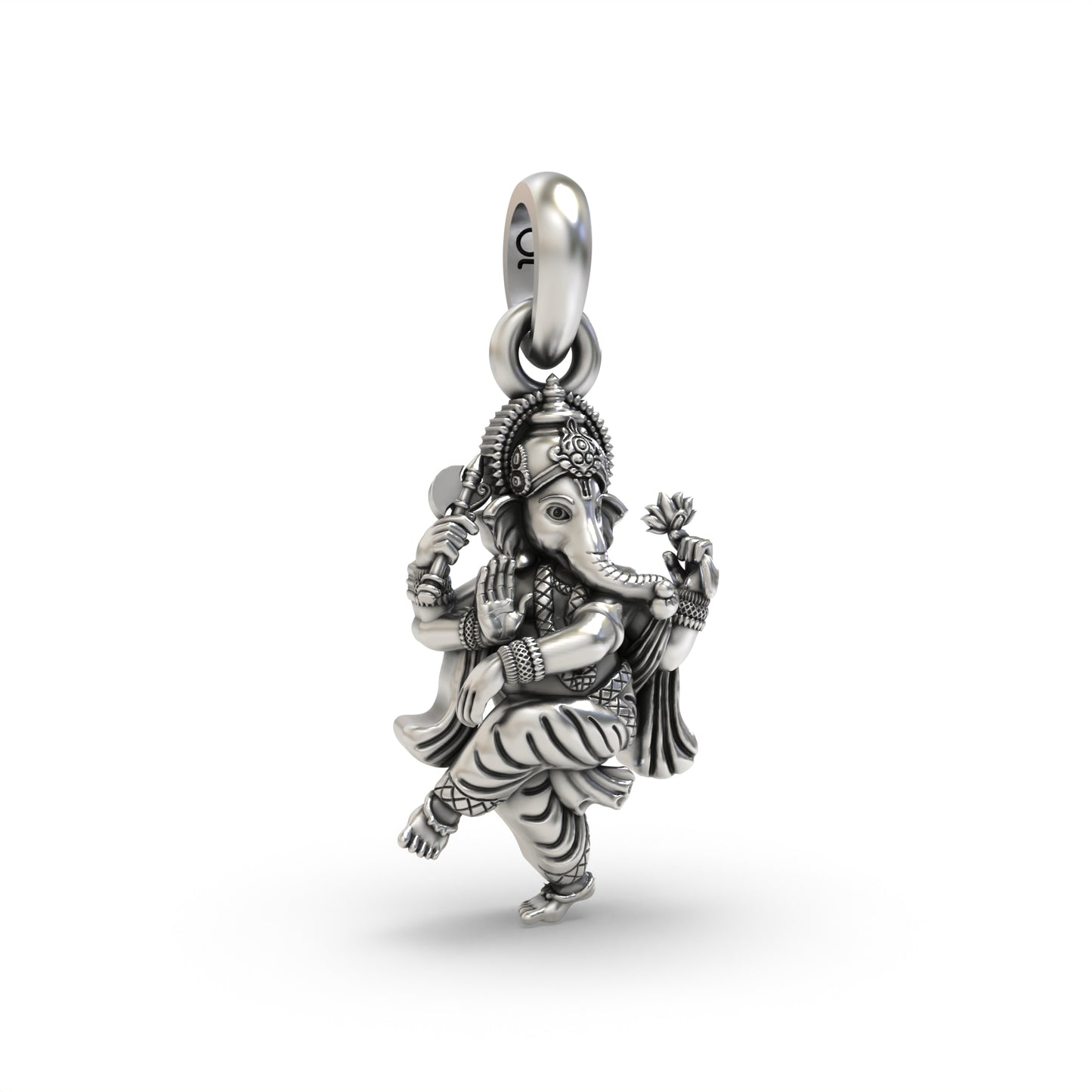 Silver Dancing Ganesha Pendant