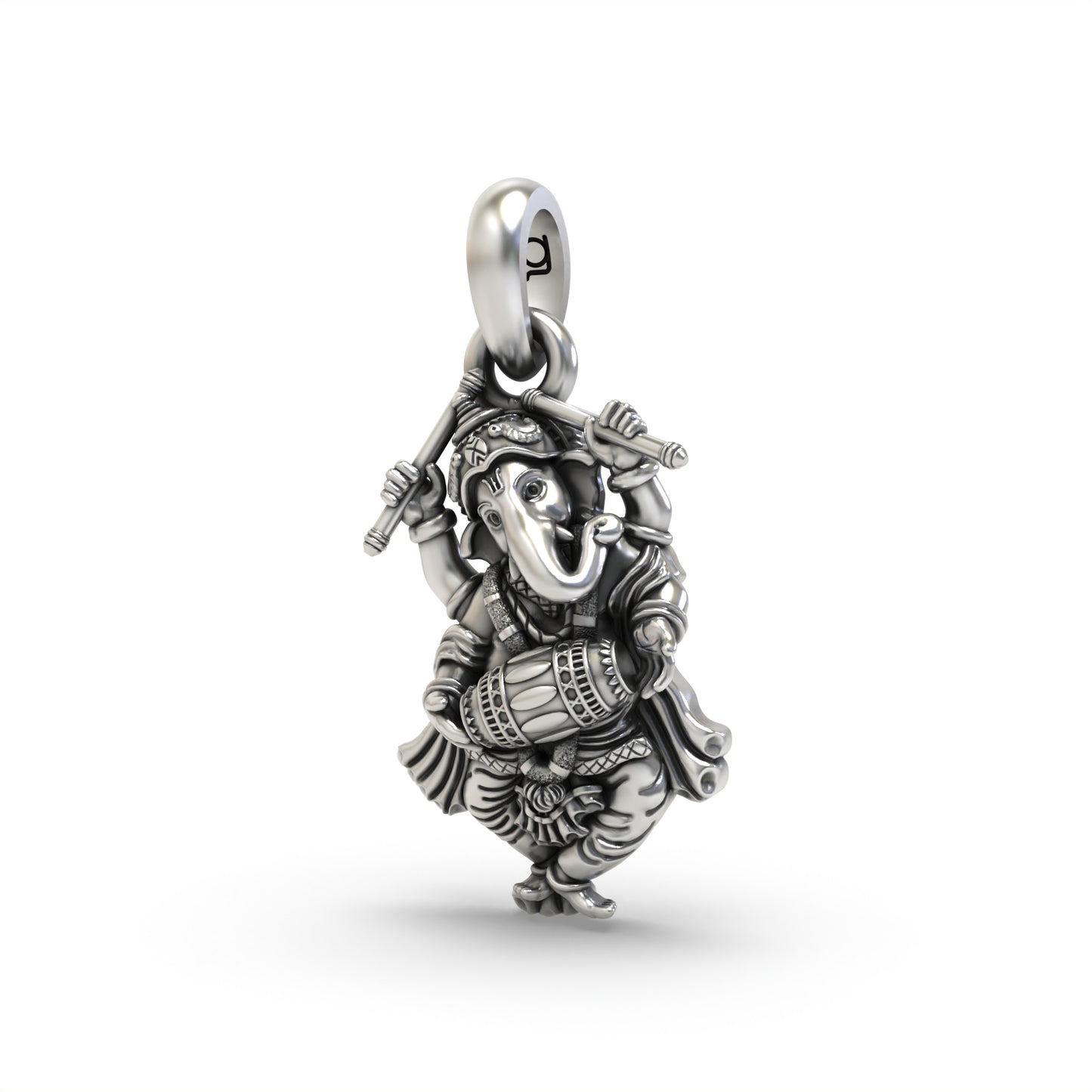 Lord Ganesha Dancing Silver Pendant