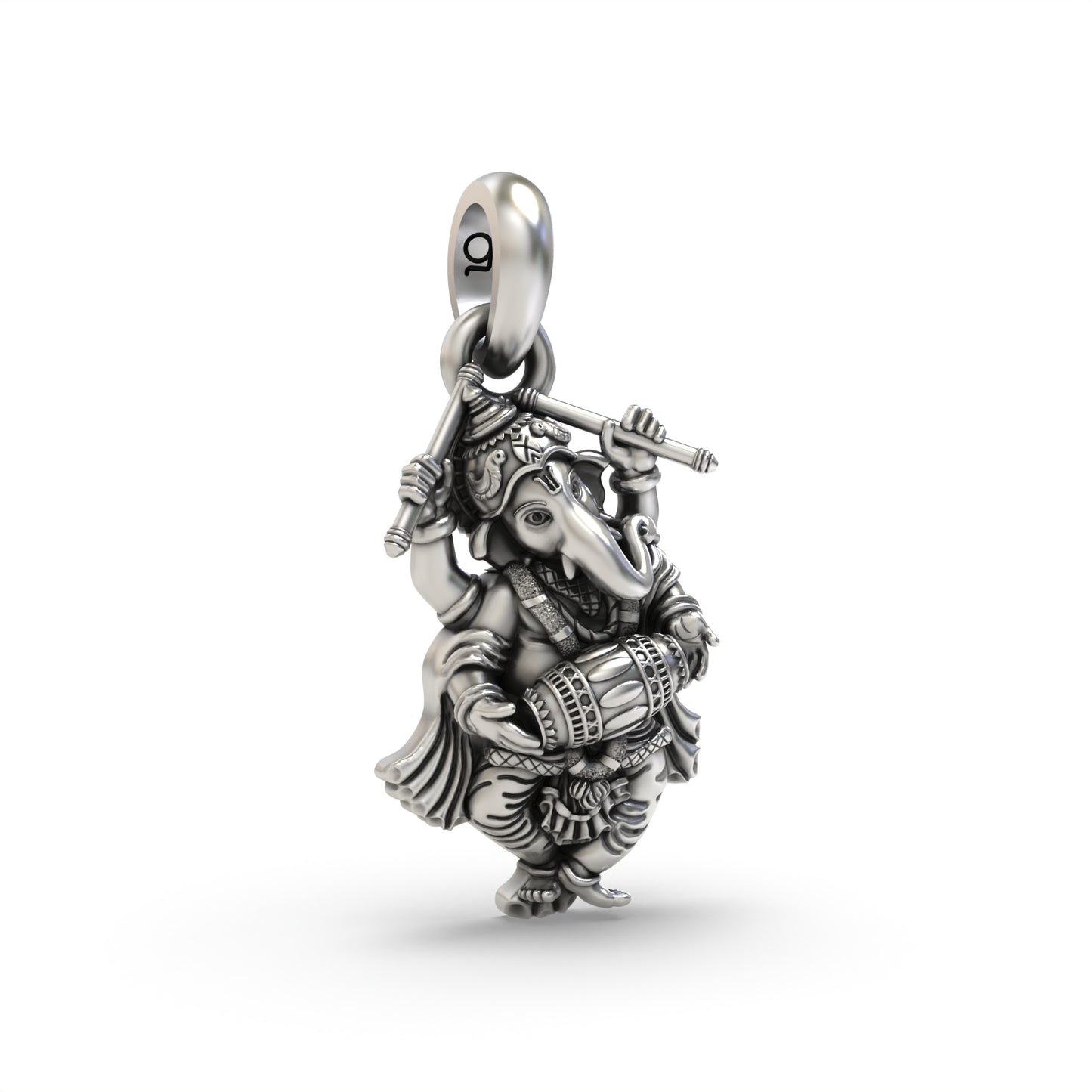 Lord Ganesha Dancing Silver Pendant