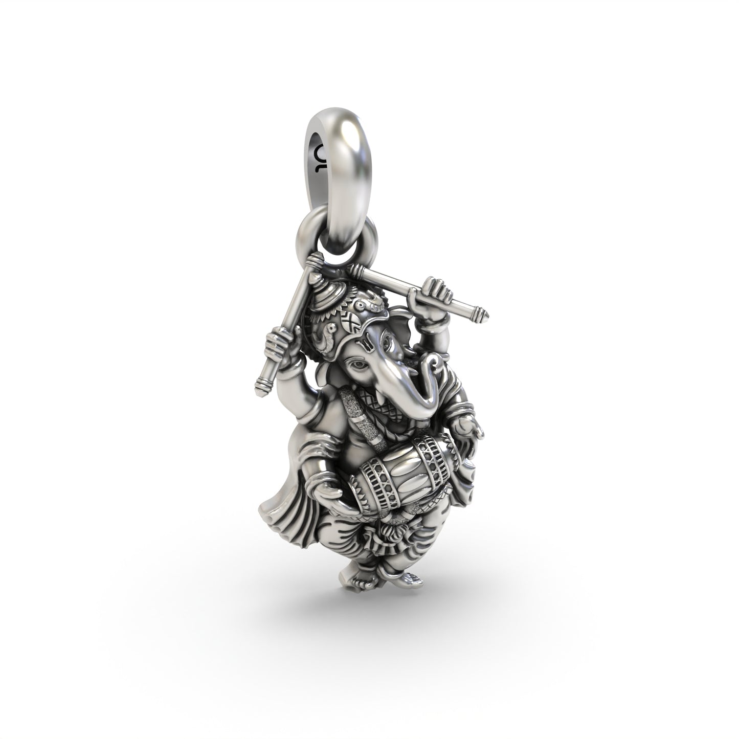 Lord Ganesha Dancing Silver Pendant