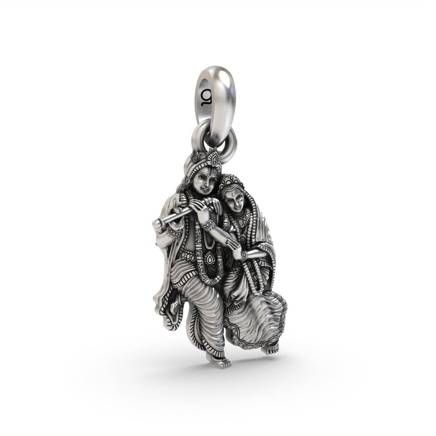 Silver Radha Krishna Pendant