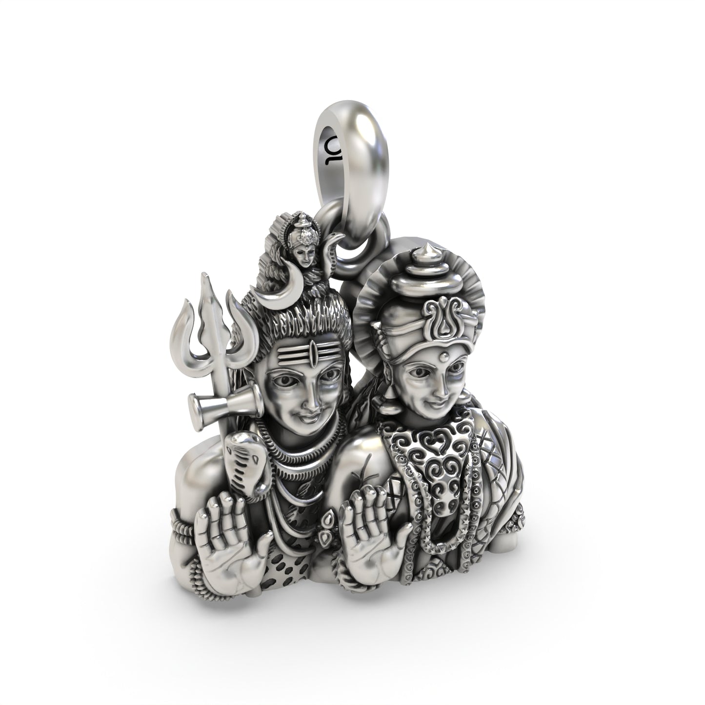 Silver Shiv Parvati Pendant