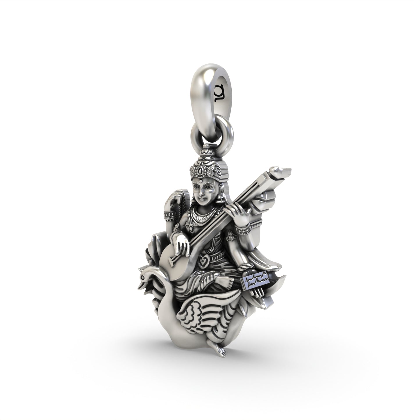 Sterling Silver Saraswati Maa Pendant