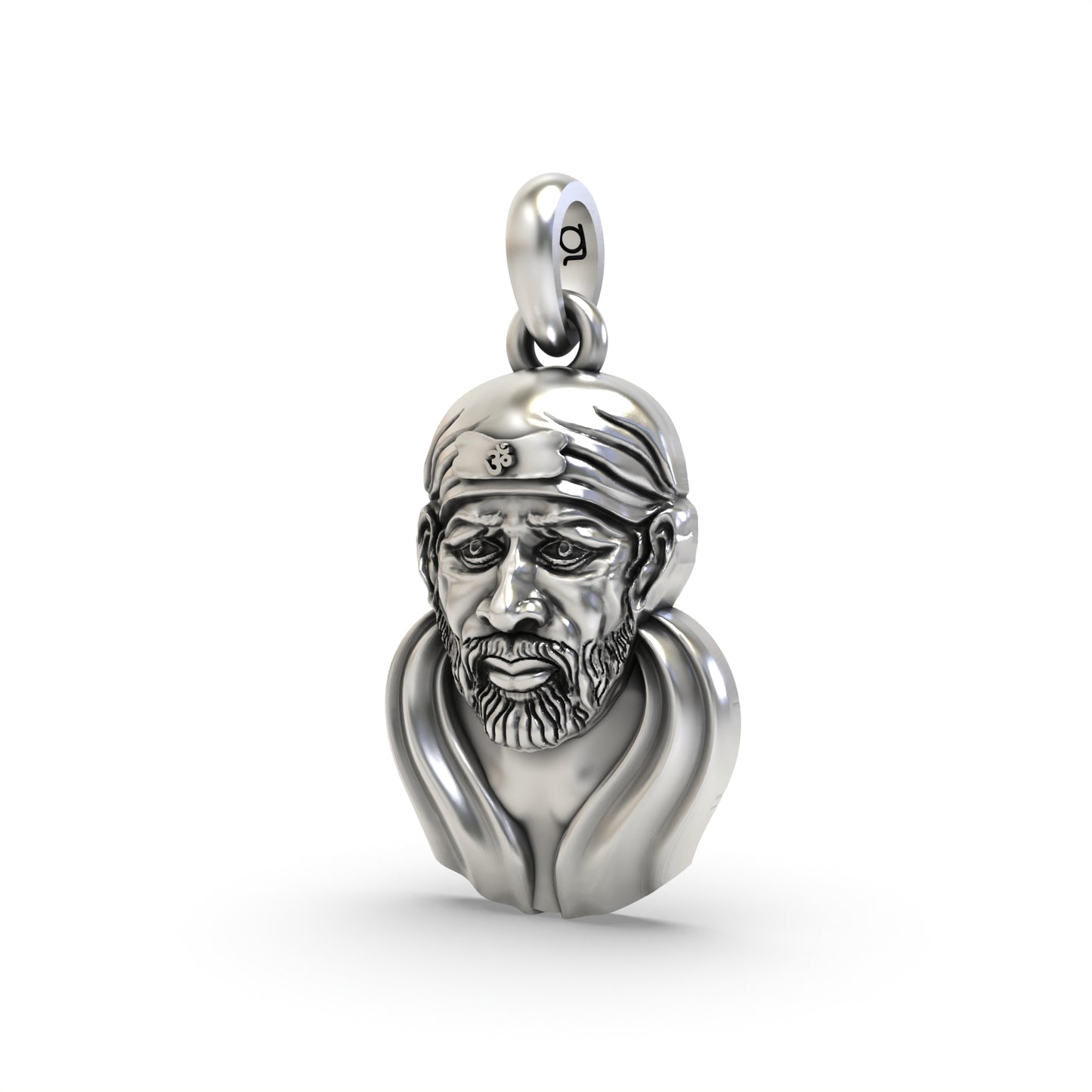 Silver Sai Baba Face Pendant