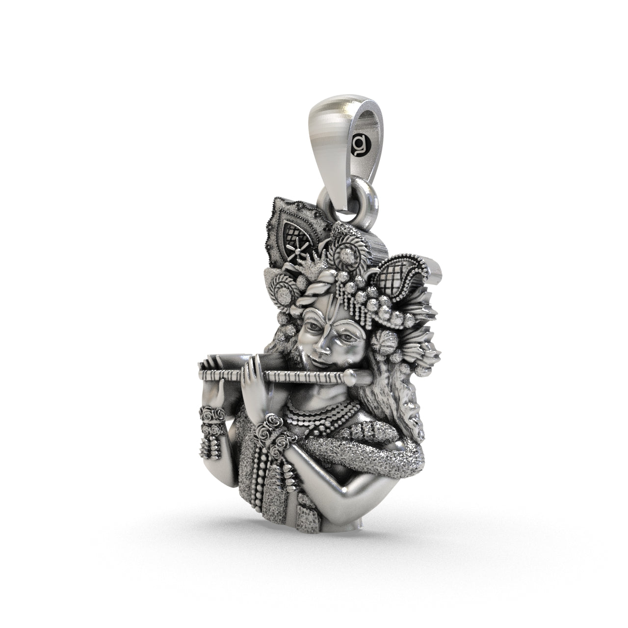 Silver Hare Krishna Pendant