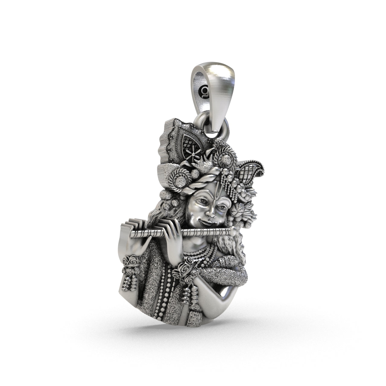 Silver Hare Krishna Pendant