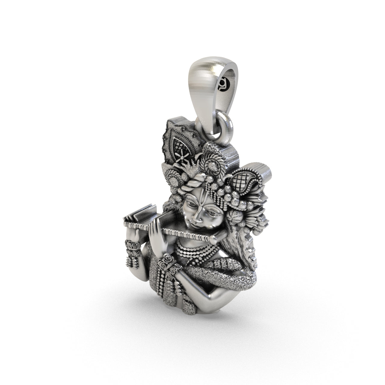 Silver Hare Krishna Pendant