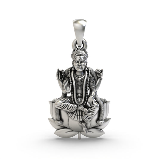 925 Silver Bala Tripurasundari Pendant - Handmade Goddess Jewelry