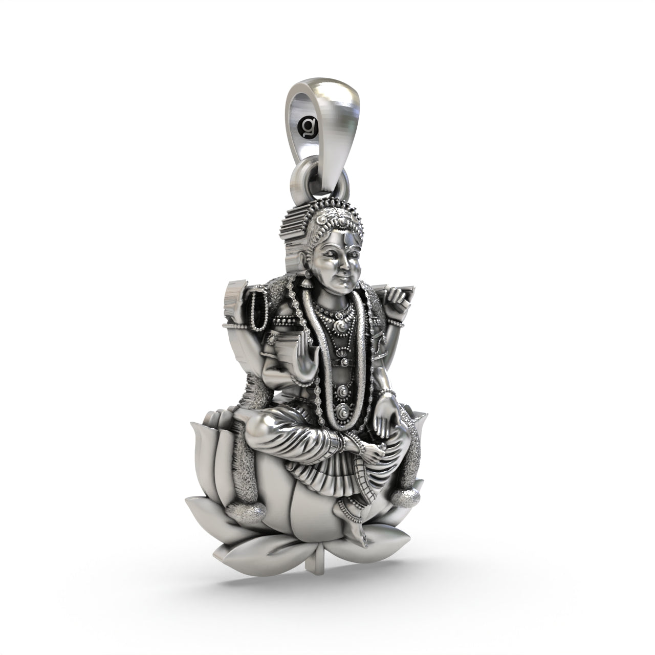 925 Silver Bala Tripurasundari Pendant - Handmade Goddess Jewelry