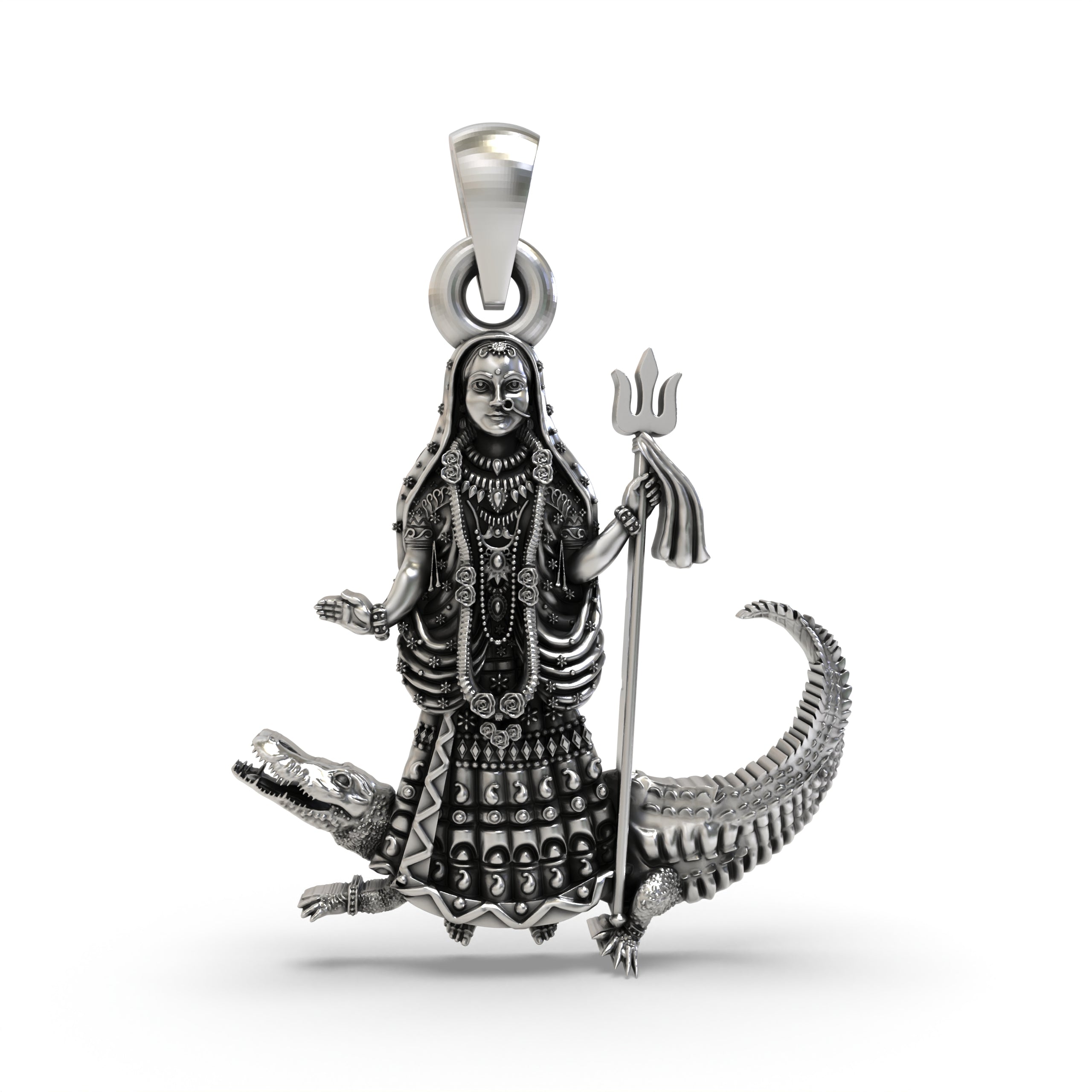 925 Silver Khodiyar Maa Pendant