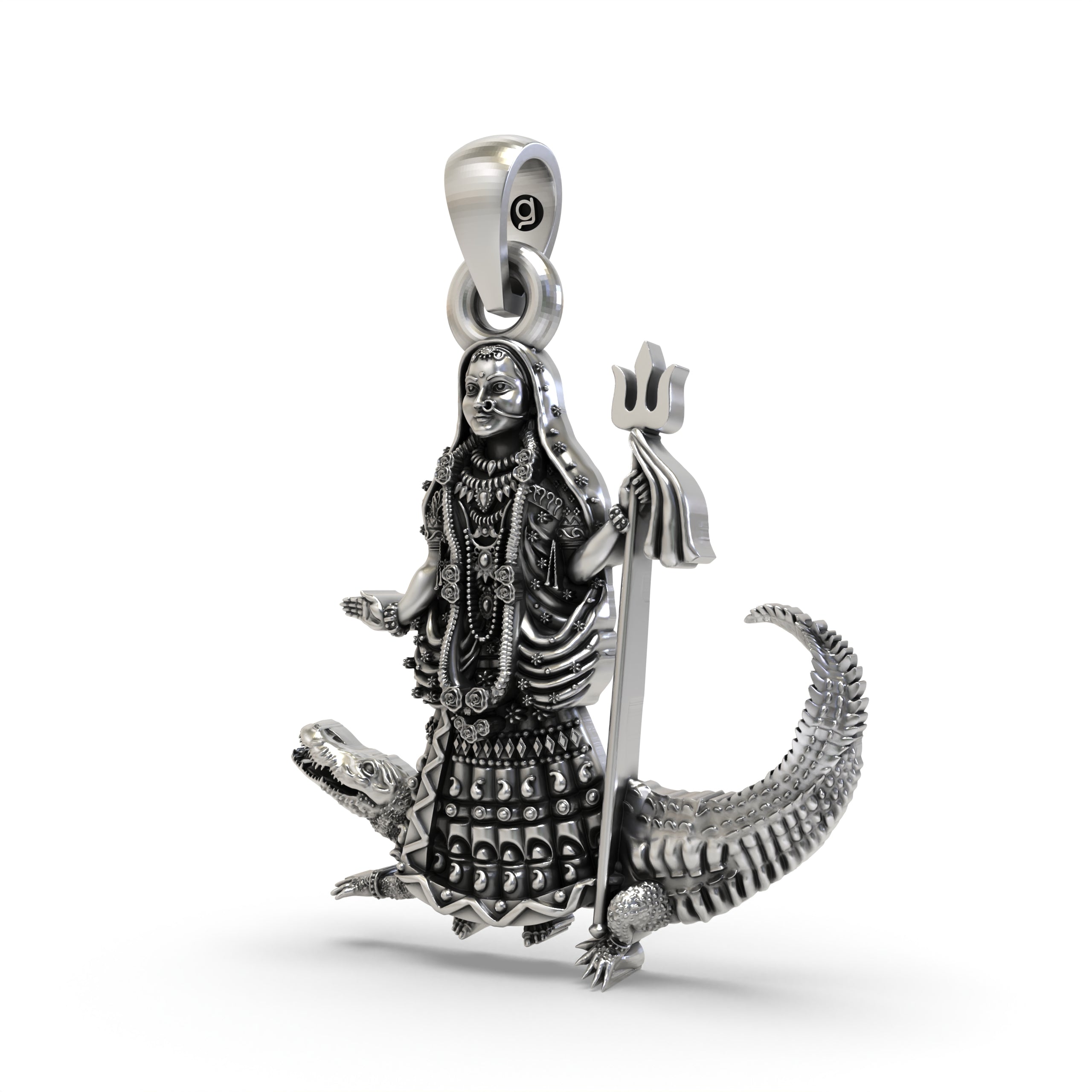 925 Silver Khodiyar Maa Pendant