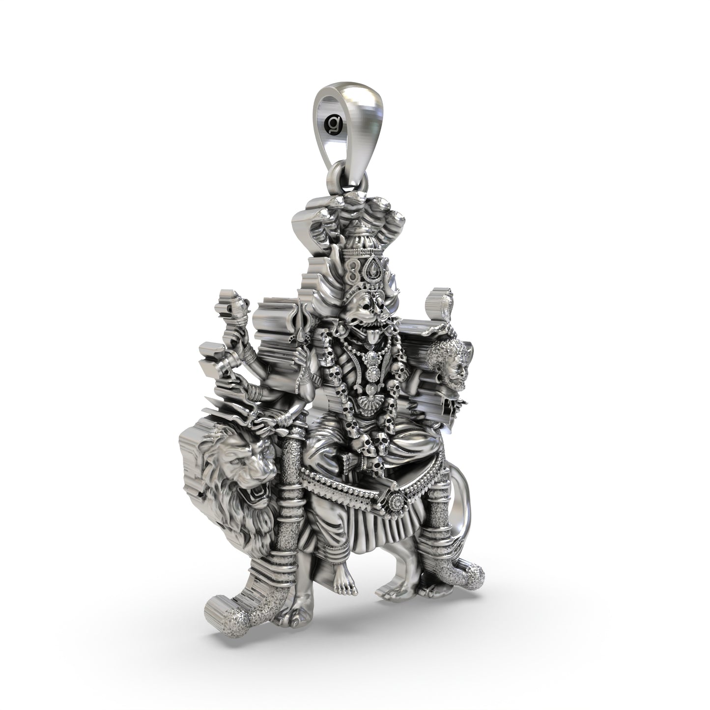 Elegant Silver Pratyangira Pendant