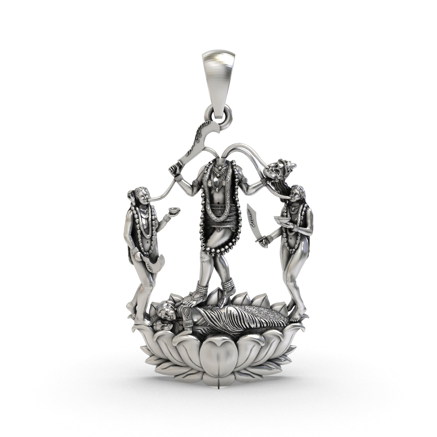 Chhinnamastika, Prachanda Chandika, and Jogani Maa Silver Pendant