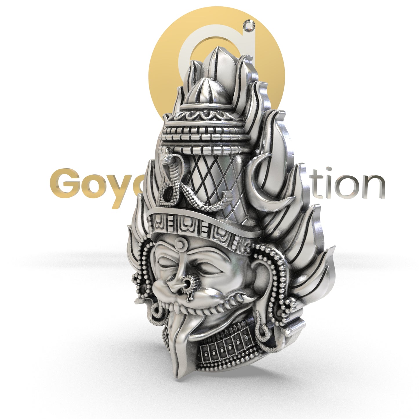 925 Silver Pratyangira Devi Face Pendant