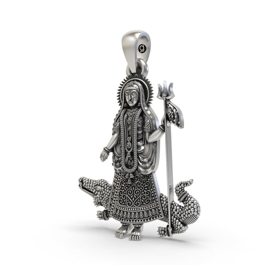 Authentic Silver Khodiyar Maa Pendant – Handcrafted Spiritual Jewelry for Divine Protection & Blessings