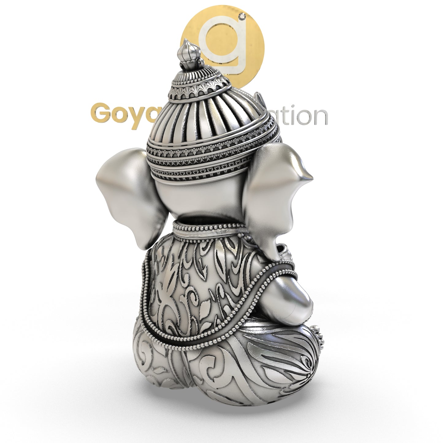 925 Silver Ganesha 3D Idol