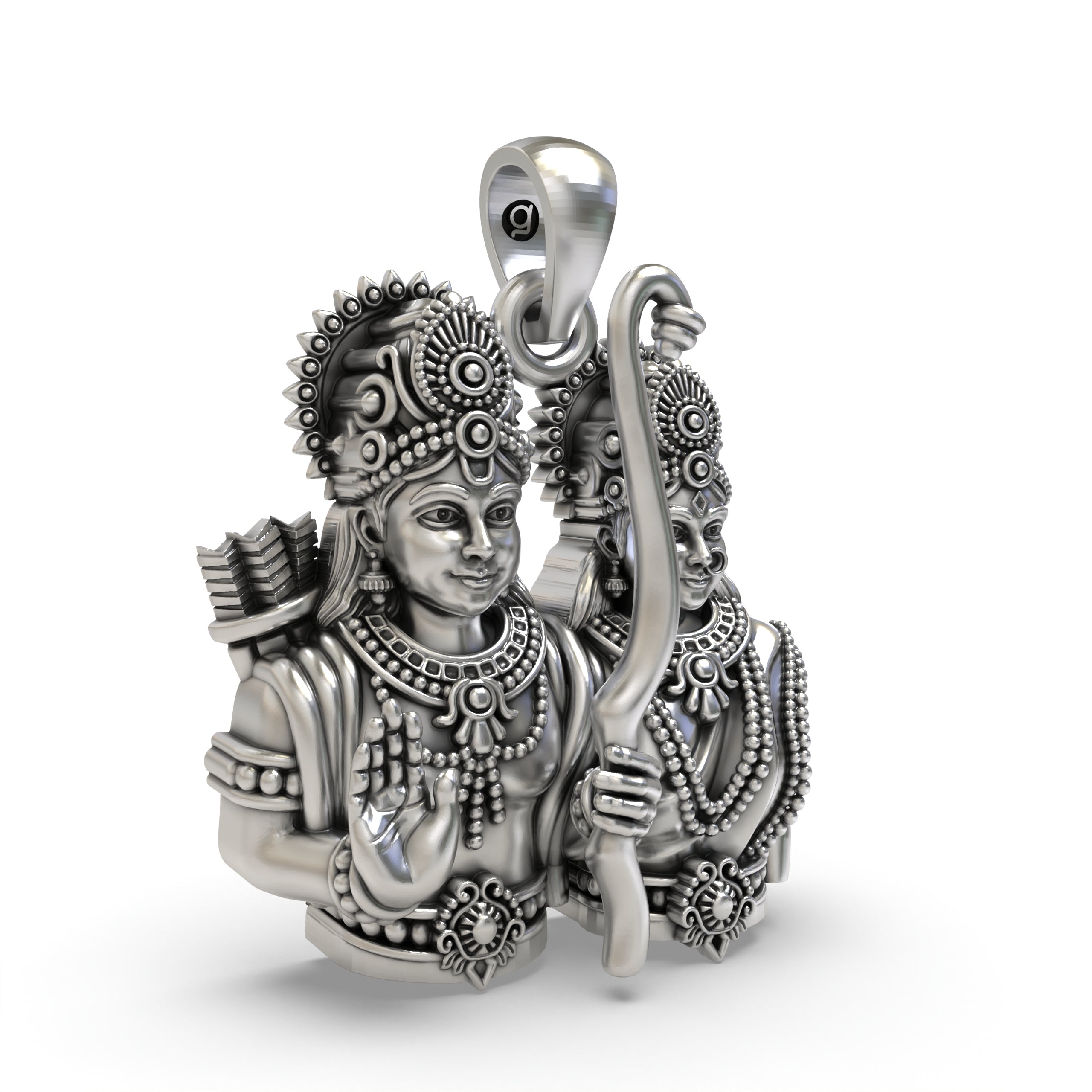 925 Sterling Silver Ram Sita Pendant