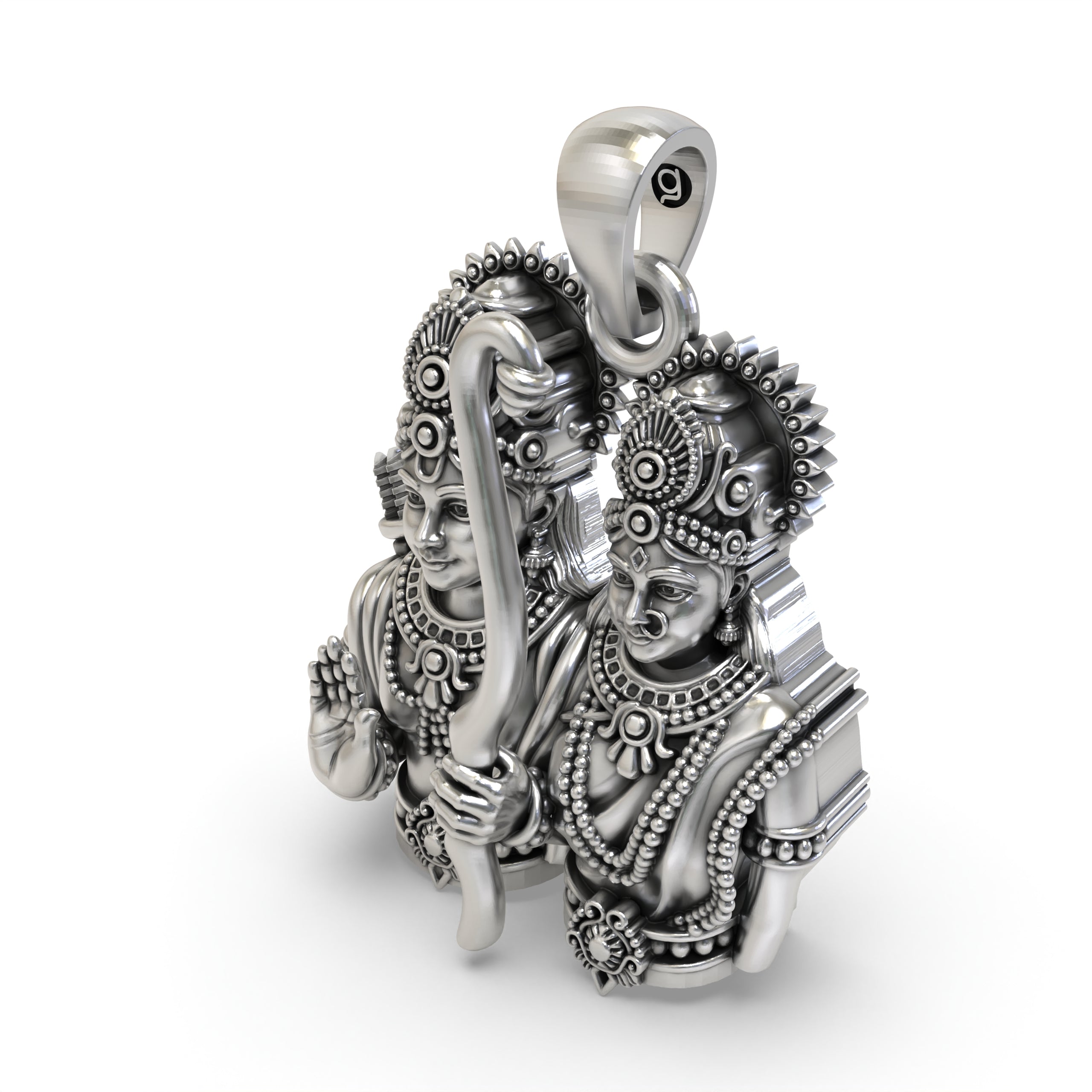 925 Sterling Silver Ram Sita Pendant
