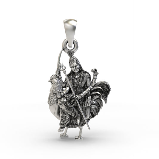 Silver Bahuchar Maa Pendant