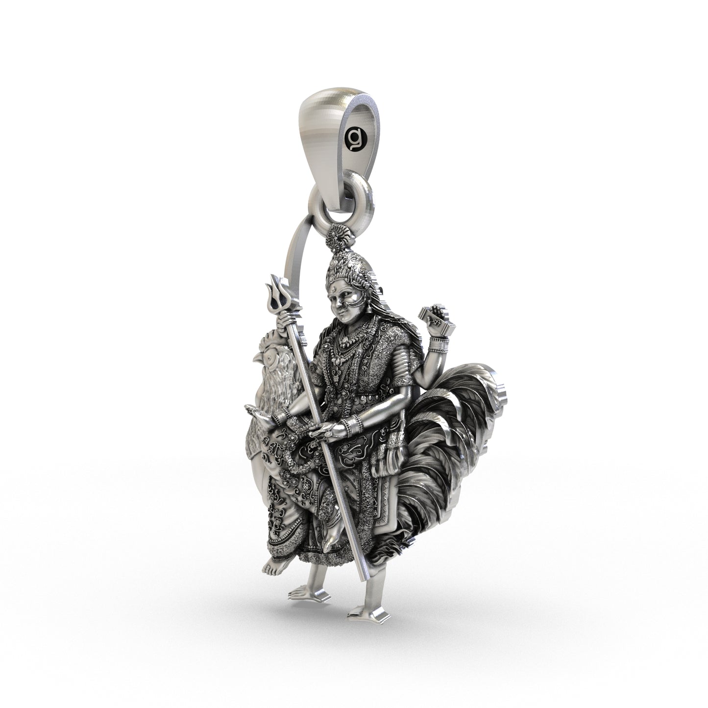 Silver Bahuchar Maa Pendant