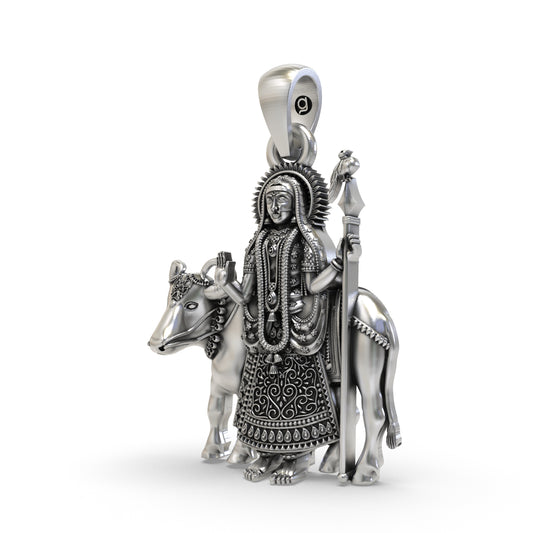 Silver Pithad Maa Pendant