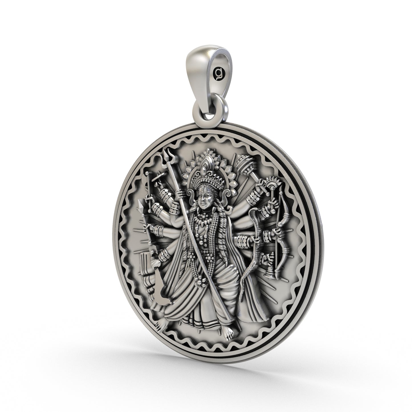 Silver Durga Maa Pendant