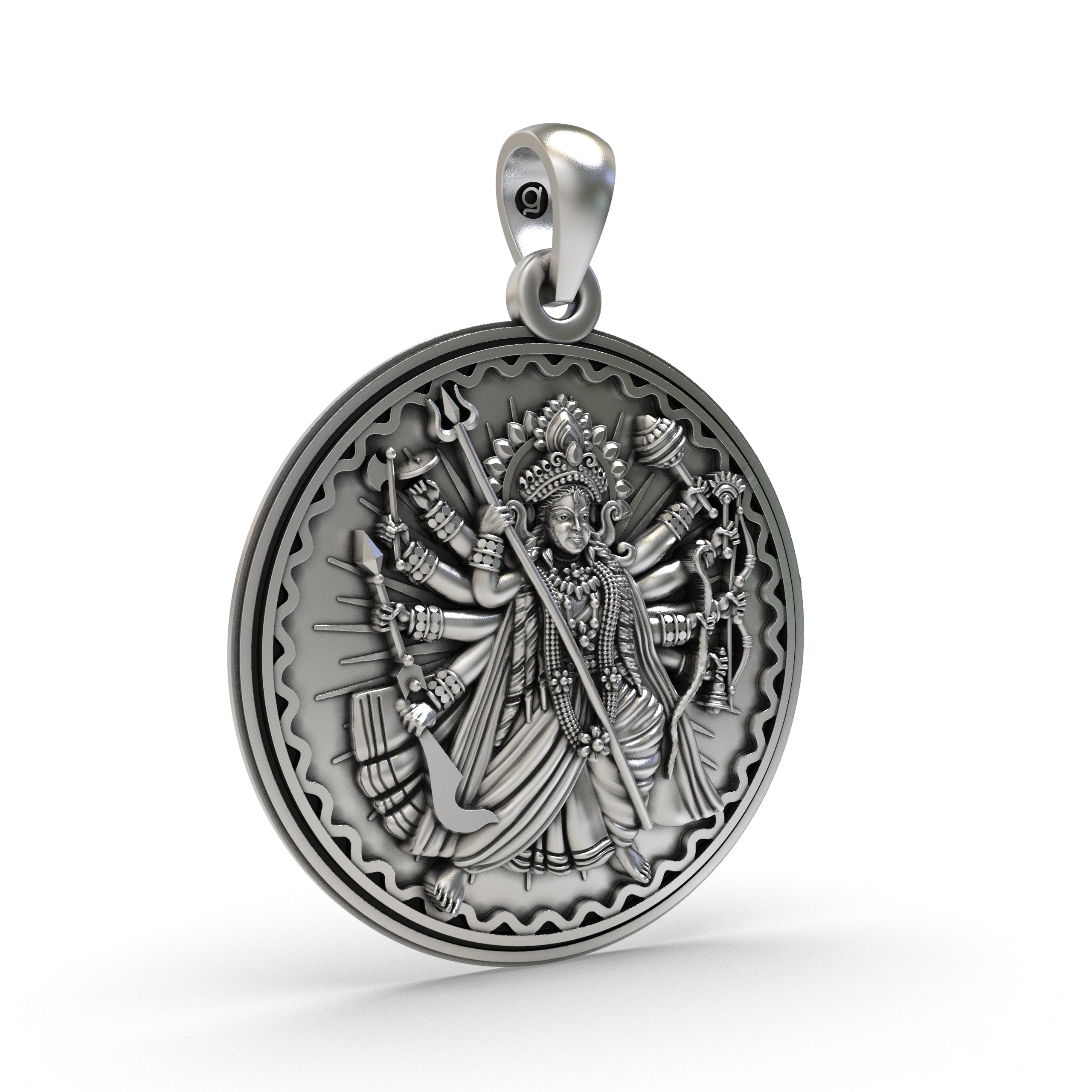 Silver Durga Maa Pendant