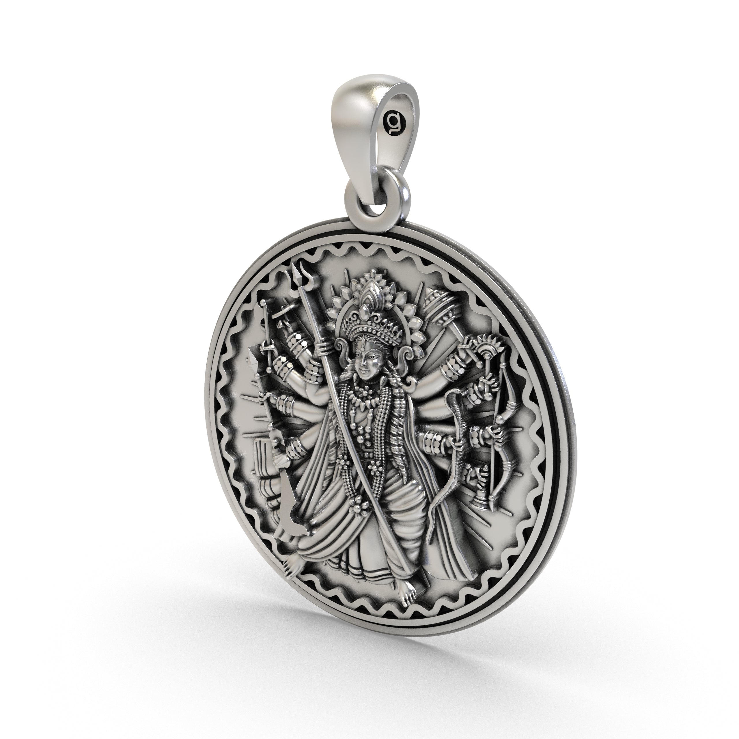 Silver Durga Maa Pendant