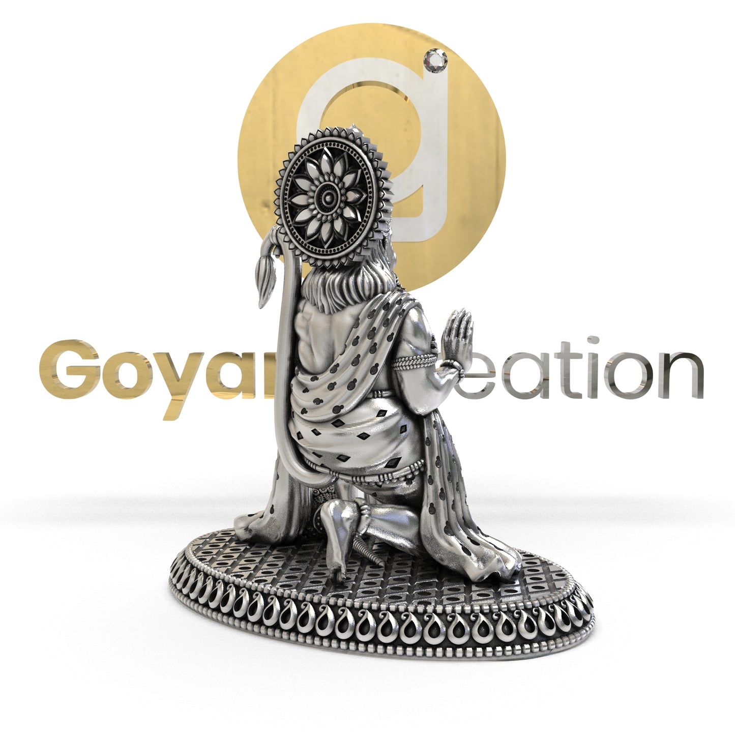 925 Silver Hanumanji 3D Idol