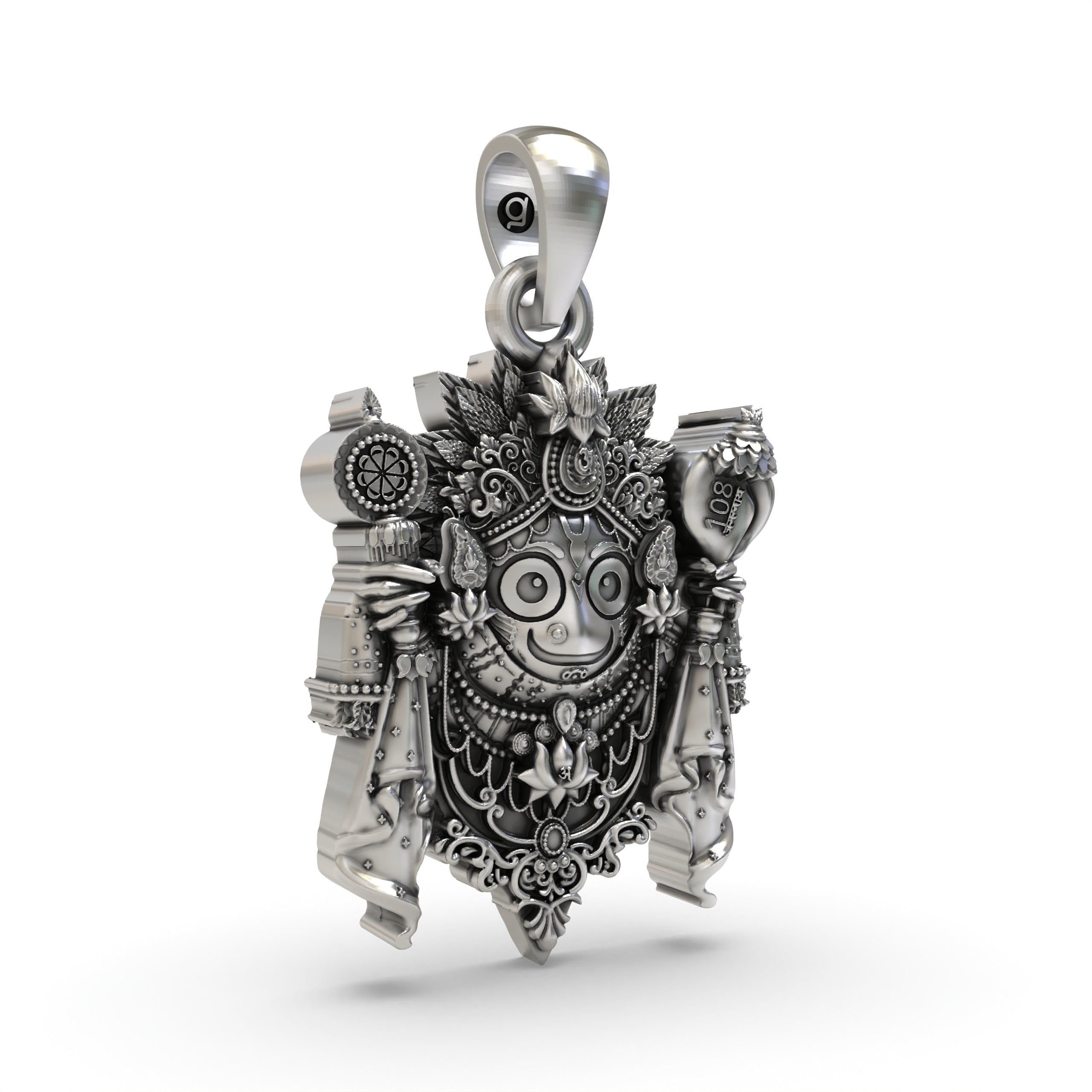 925 Silver Jagannath Pendant – Lord Jagannath Jewelry | Hindu God of Puri | Devotional ISKCON Locket