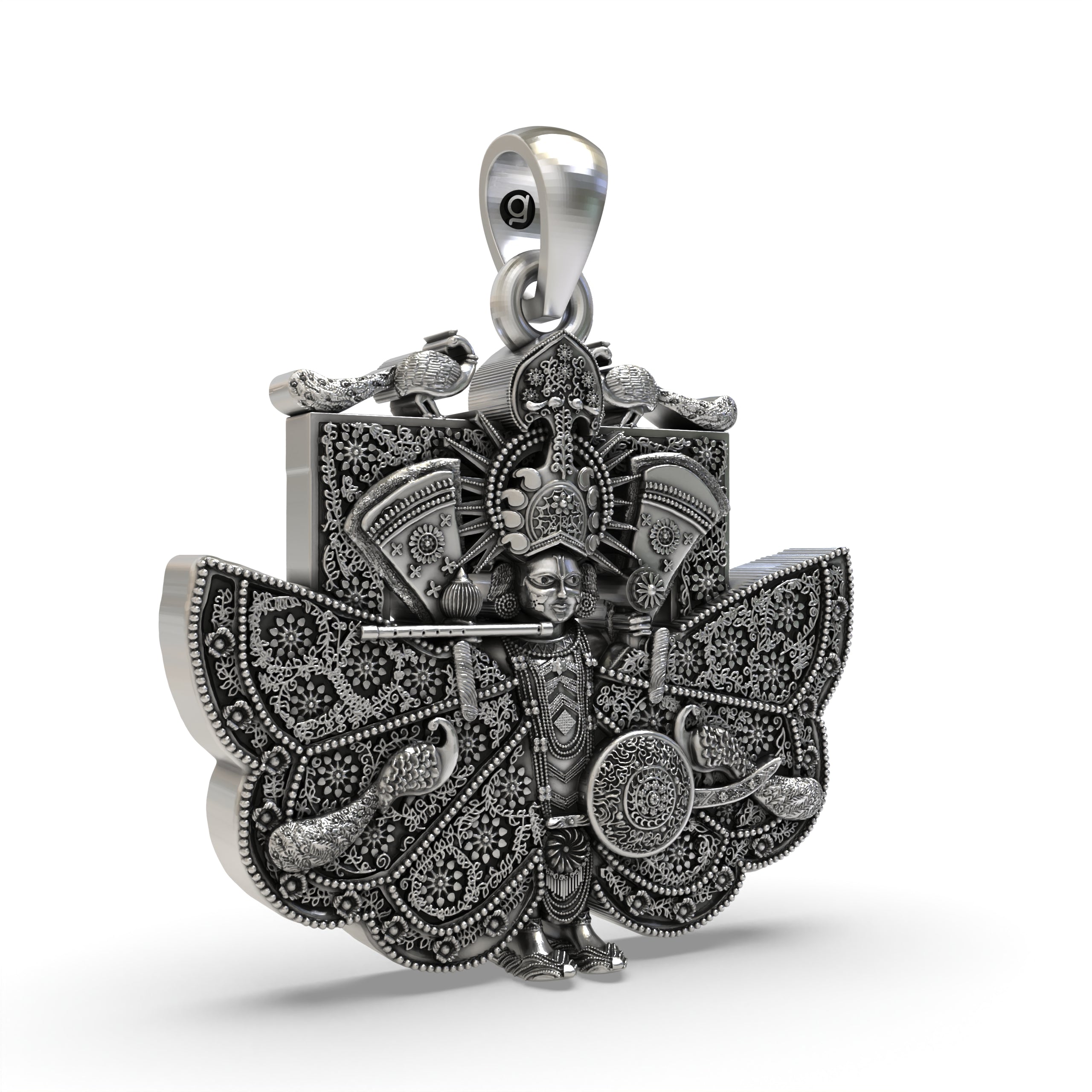 Silver Sanwariya Seth Pendant - 925 Sterling Silver Spiritual Jewelry for Devotion & Blessings